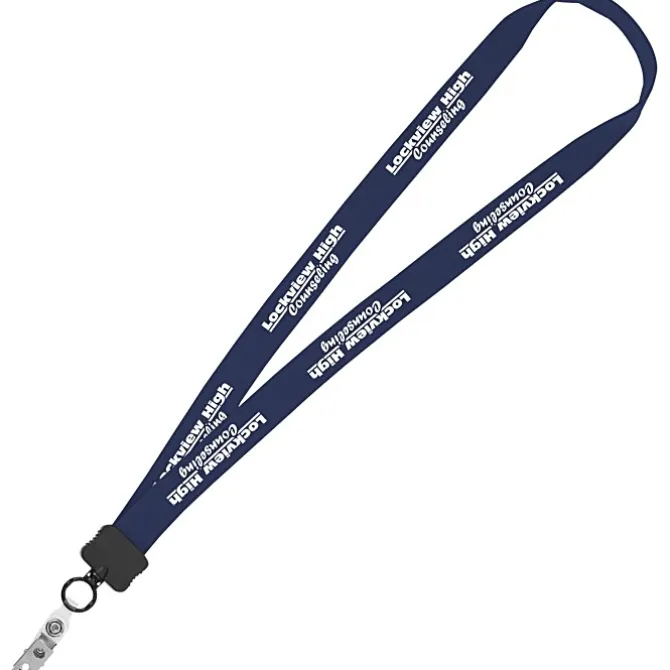 Lanyard - 7/8 inches - 32 inches - Snap with Metal Bulldog Clip - 24 hr