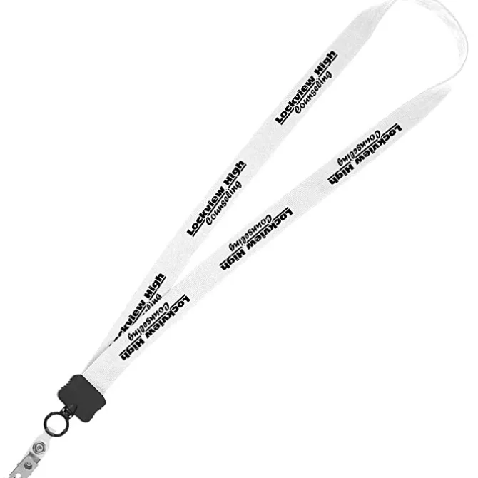 Lanyard - 7/8 inches - 32 inches - Snap with Metal Bulldog Clip - 24 hr