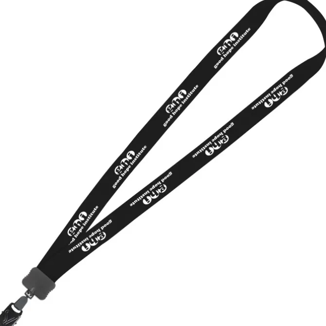 Lanyard - 7/8 inch - 34 inches - Large Metal Bulldog Clip