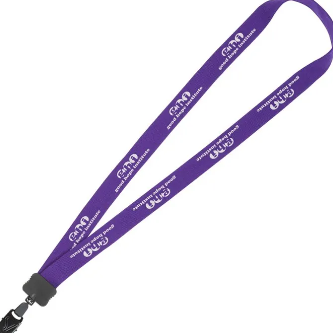 Lanyard - 7/8 inch - 34 inches - Large Metal Bulldog Clip