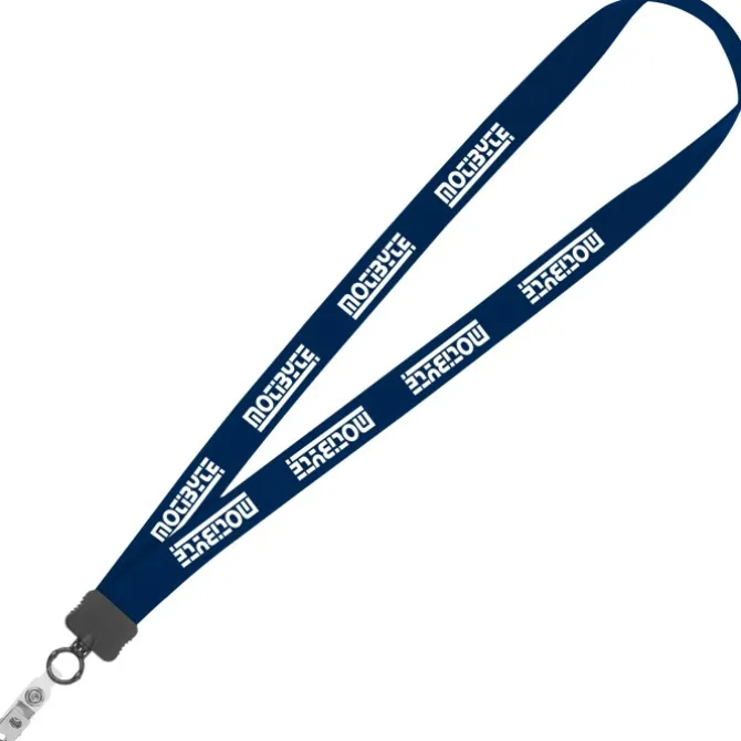 Lanyard - 7/8 inch - 34 inches - Snap with Metal Bulldog Clip