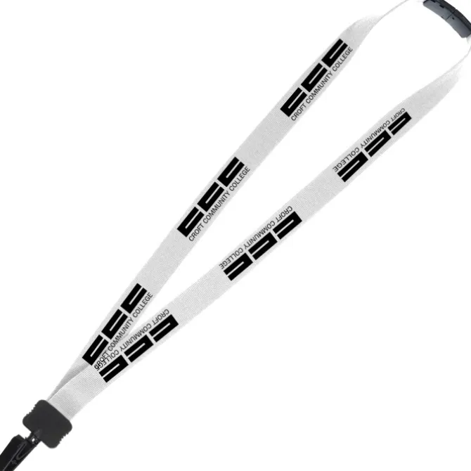 Lanyard with Neck Clasp - 7/8 inches - 32 inches - Plastic Bulldog Clip