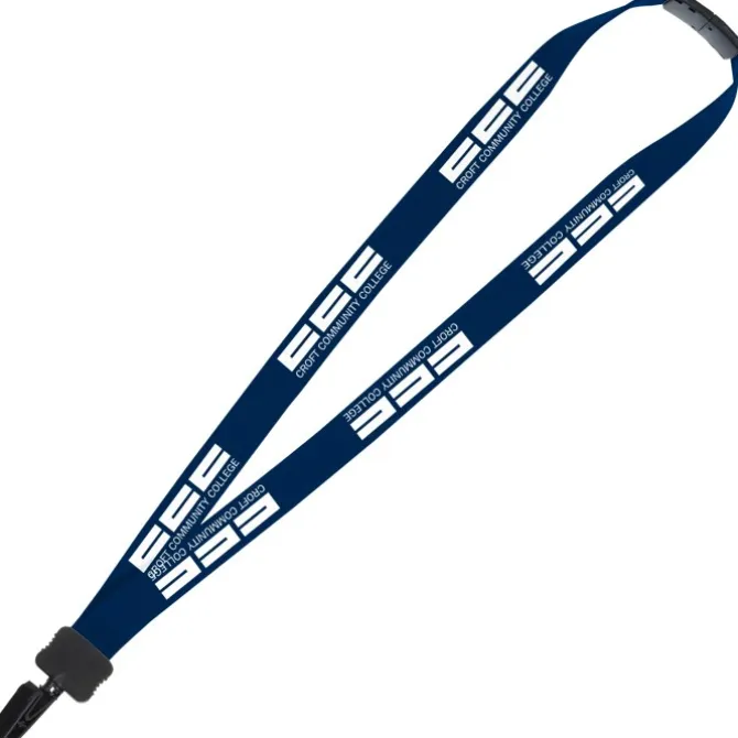 Lanyard with Neck Clasp - 7/8 inches - 32 inches - Plastic Bulldog Clip