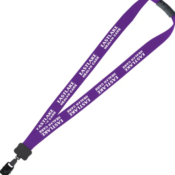 Lanyard with Neck Clasp - 7/8 inches - 32 inches - Large Metal Bulldog Clip