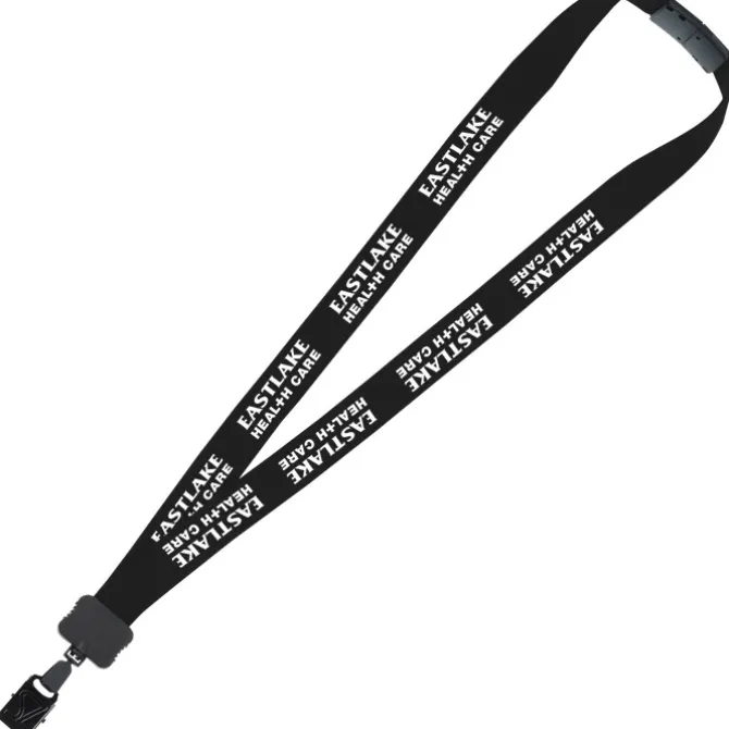 Lanyard with Neck Clasp - 7/8 inches - 32 inches - Large Metal Bulldog Clip