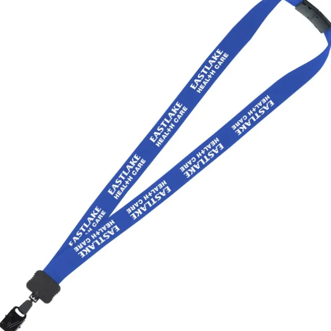 Lanyard with Neck Clasp - 7/8 inches - 32 inches - Large Metal Bulldog Clip - 24 hr
