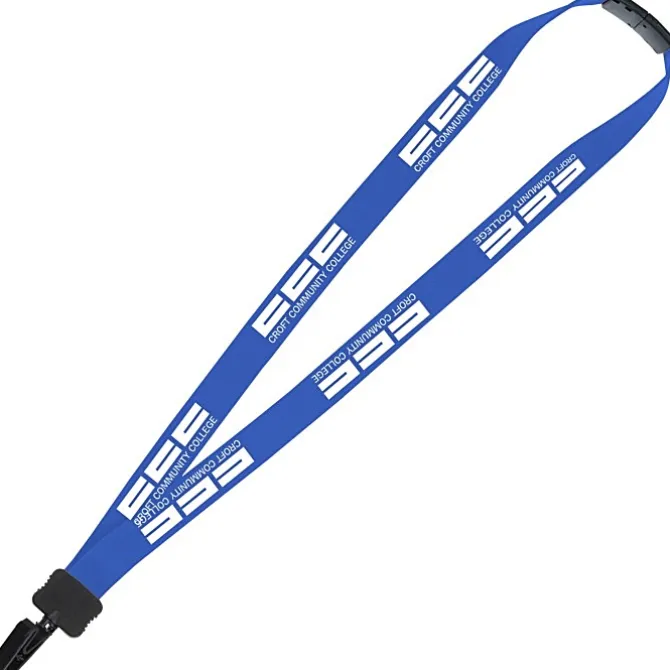 Lanyard with Neck Clasp - 7/8 inches - 32 inches - Plastic Bulldog Clip - 24 hr