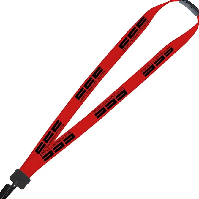 Lanyard with Neck Clasp - 7/8 inches - 32 inches - Plastic Bulldog Clip - 24 hr