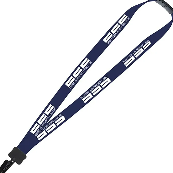 Lanyard with Neck Clasp - 7/8 inches - 32 inches - Plastic Bulldog Clip - 24 hr