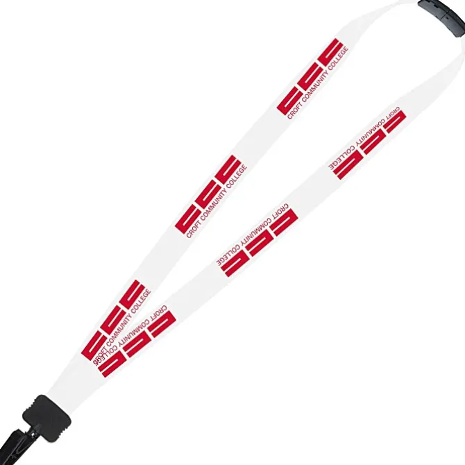Lanyard with Neck Clasp - 7/8 inches - 32 inches - Plastic Bulldog Clip - 24 hr