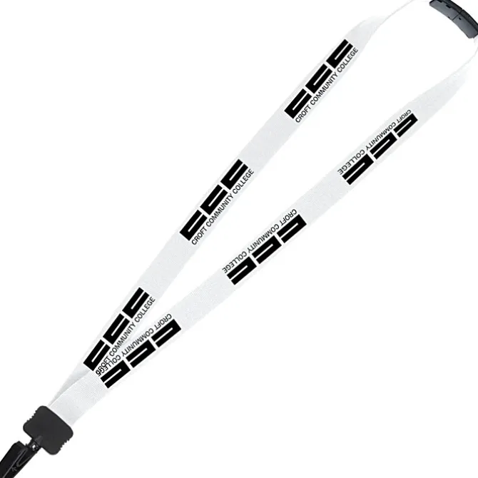 Lanyard with Neck Clasp - 7/8 inches - 32 inches - Plastic Bulldog Clip - 24 hr