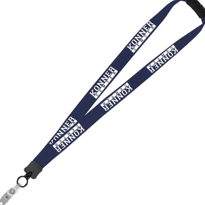 Lanyard with Neck Clasp - 7/8 inches - 32 inches - Snap with Metal Bulldog Clip - 24 hr