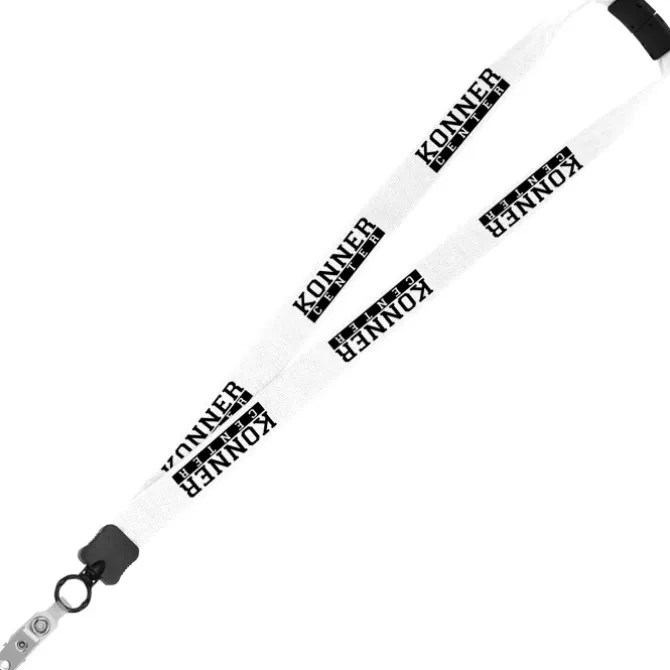 Lanyard with Neck Clasp - 7/8 inches - 32 inches - Snap with Metal Bulldog Clip - 24 hr
