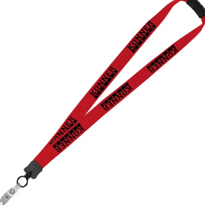 Lanyard with Neck Clasp - 7/8 inch - 32 inches - Snap with Metal Bulldog Clip