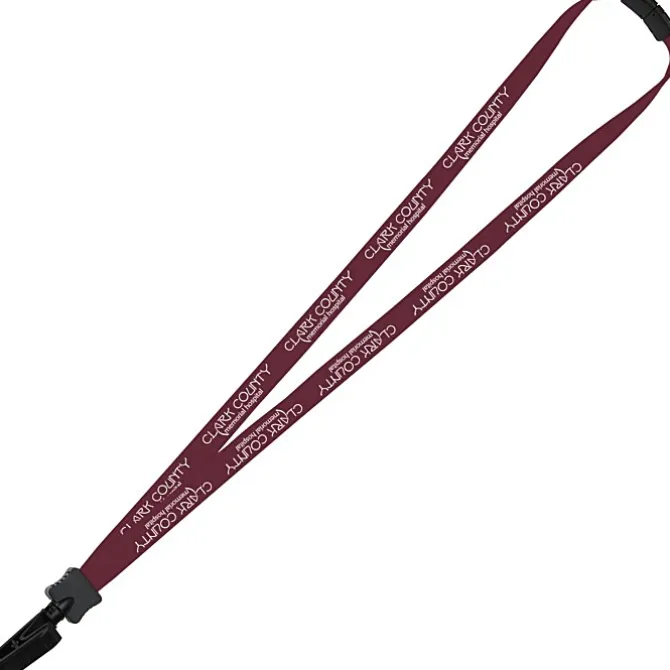 Lanyard with Neck Clasp - 5/8 inch - 32 inches - Plastic Bulldog Clip