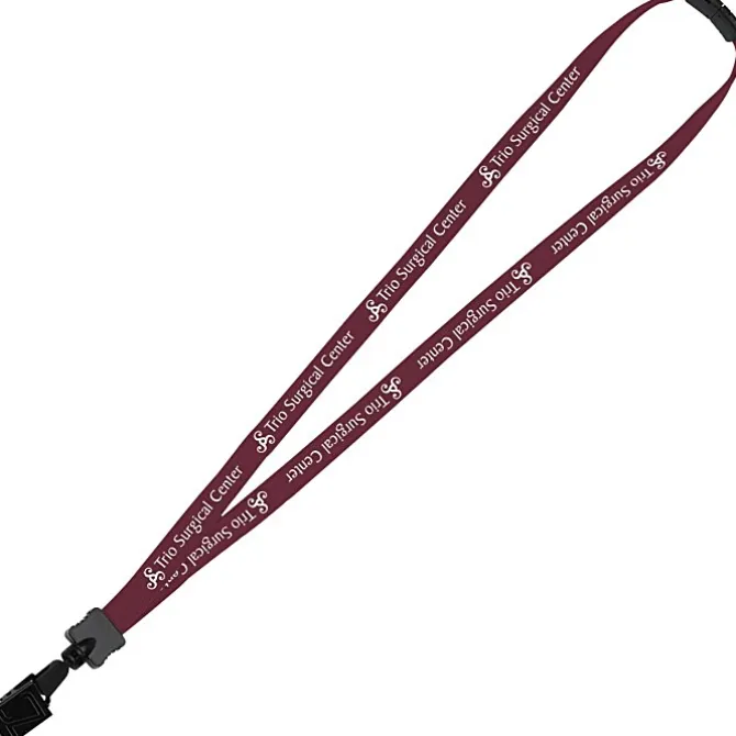 Lanyard with Neck Clasp - 5/8 inch - 32 inches - Large Metal Bulldog Clip