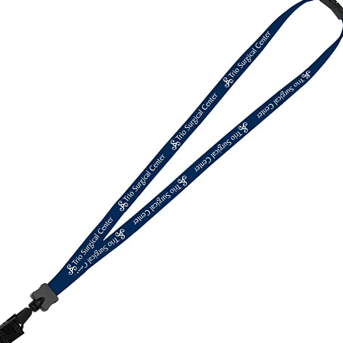 Lanyard with Neck Clasp - 5/8 inch - 32 inches - Large Metal Bulldog Clip