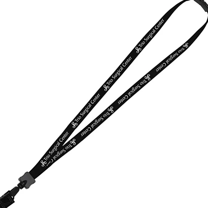 Lanyard with Neck Clasp - 5/8 inch - 32 inches - Large Metal Bulldog Clip