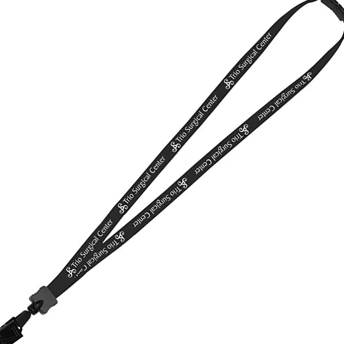 Lanyard with Neck Clasp - 5/8 inch - 32 inches - Large Metal Bulldog Clip - 24 hr