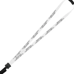 Lanyard with Neck Clasp - 5/8 inch - 32 inches - Plastic Bulldog Clip - 24 hr