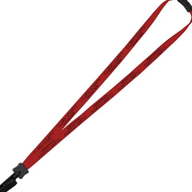 Lanyard with Neck Clasp - 5/8 inch - 32 inches - Plastic Bulldog Clip - 24 hr