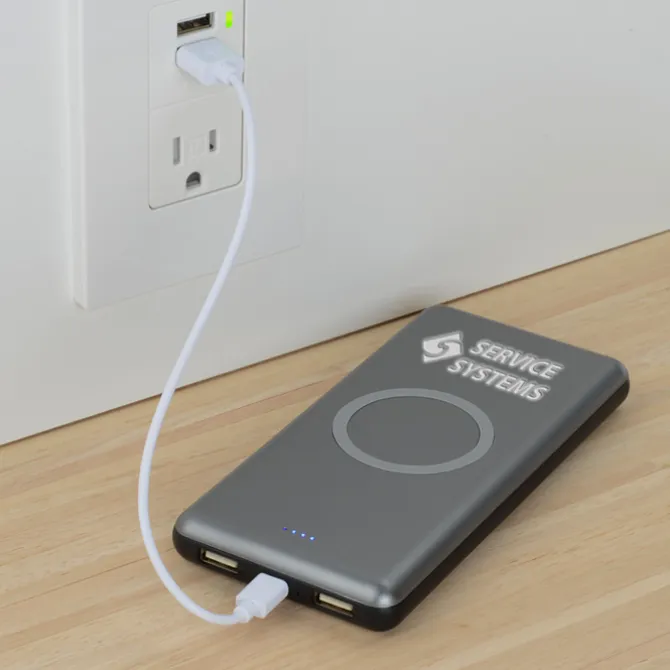 Light-Up Logo Qi Wireless Power Bank - 10,000 mAh