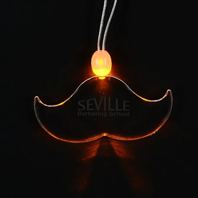 Light-Up Pendant Necklace - Mustache
