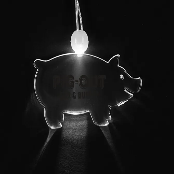 Light-Up Pendant Necklace - Pig