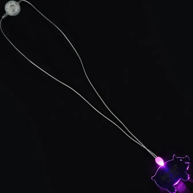 Light-Up Pendant Necklace - Pig