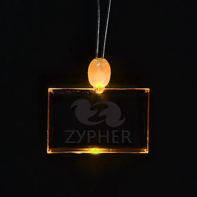 Light-Up Pendant Necklace - Rectangle