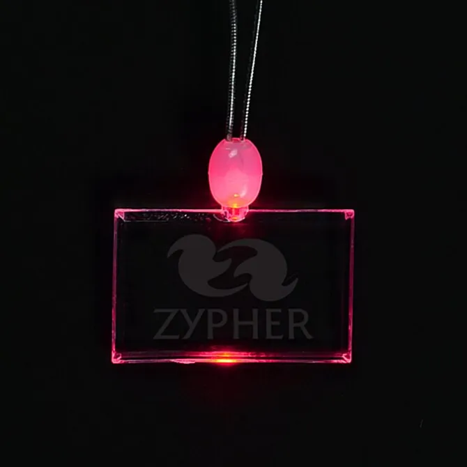 Light-Up Pendant Necklace - Rectangle