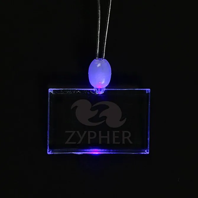 Light-Up Pendant Necklace - Rectangle