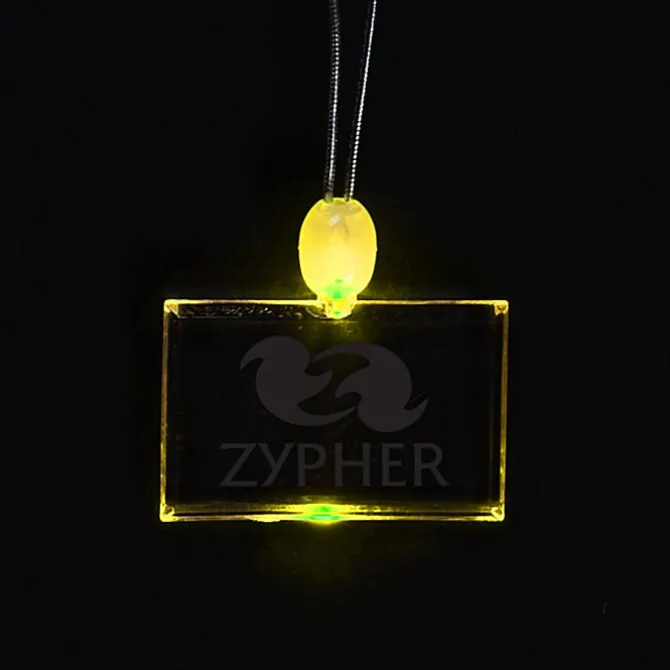 Light-Up Pendant Necklace - Rectangle