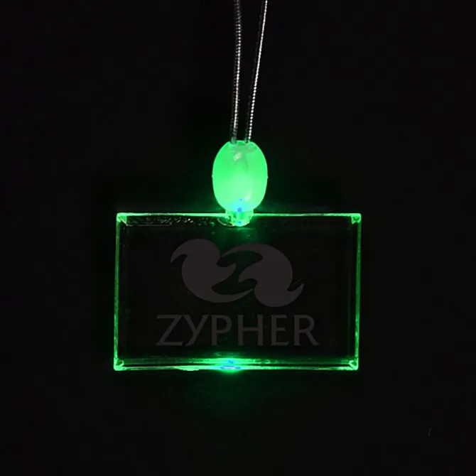 Light-Up Pendant Necklace - Rectangle