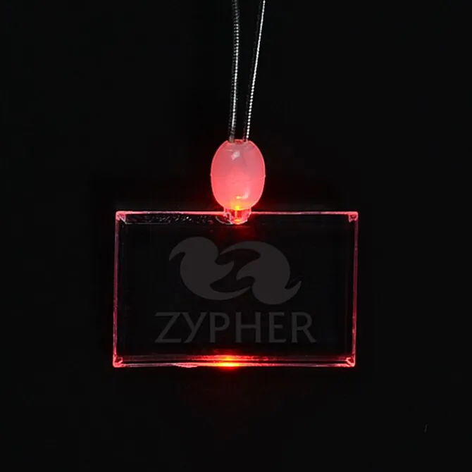Light-Up Pendant Necklace - Rectangle