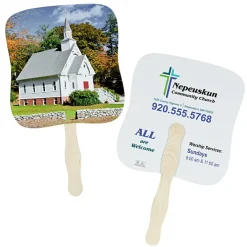 Little White Church Hand Fan