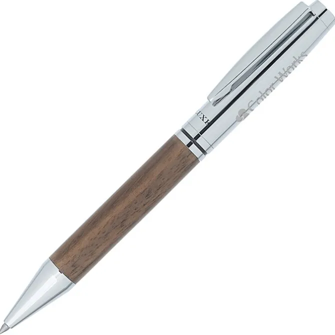 Luxe Walnut Executive Twist Gel Metal Pen