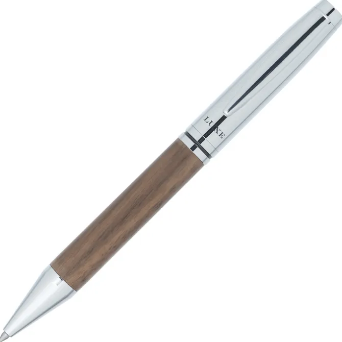 Luxe Walnut Executive Twist Gel Metal Pen