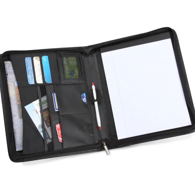 Manhattan Leather Zippered Portfolio