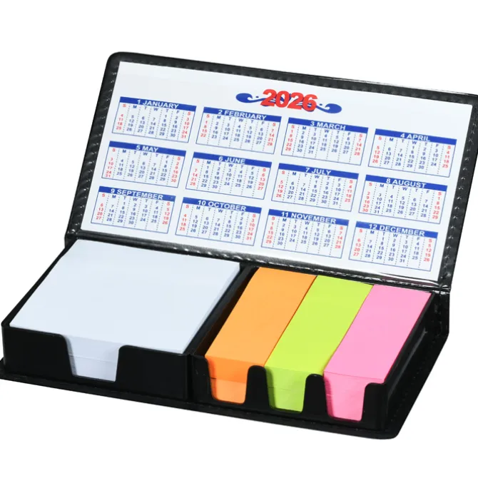 Memo Box with Adhesive Notes and Calendar
