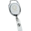 Metal Clip-On Retractable Badge Holder - Laser Engraved