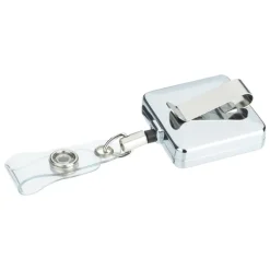 Metal Retractable Badge Holder - Slip Clip - Square