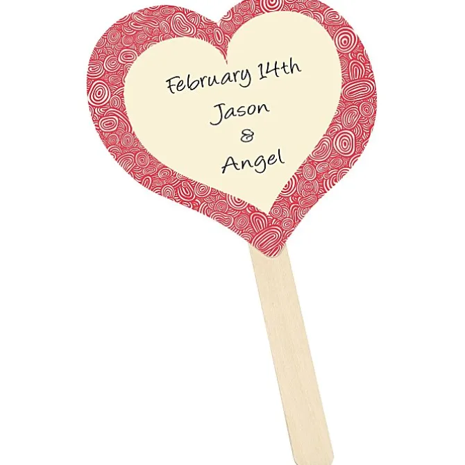 Mini Hand Fan - Heart - Full Color - 24 hr