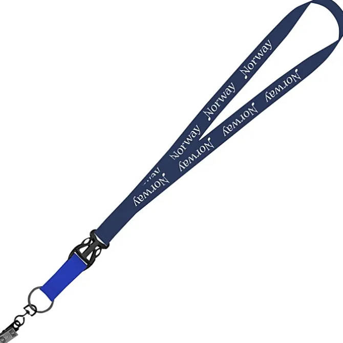 Mix and Match Econ Polyester Lanyard - 3/4 inch - 38 inches - Metal Bulldog Clip