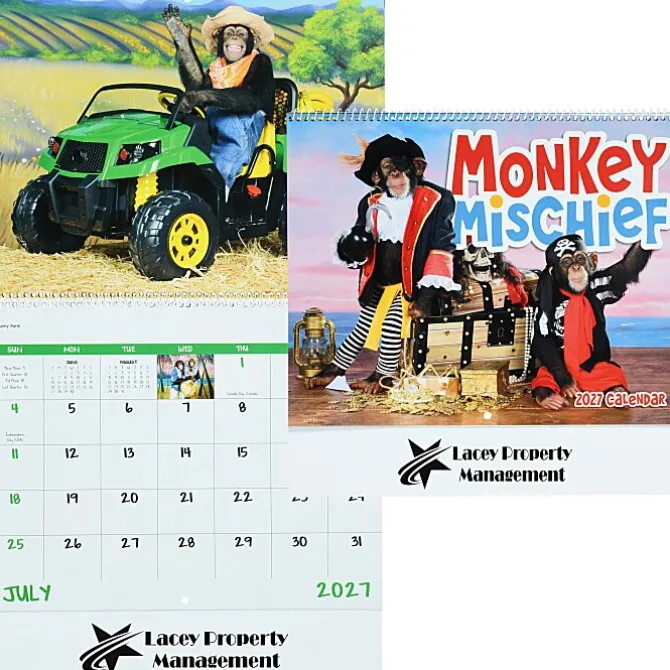 Monkey Mischief Calendar - Spiral