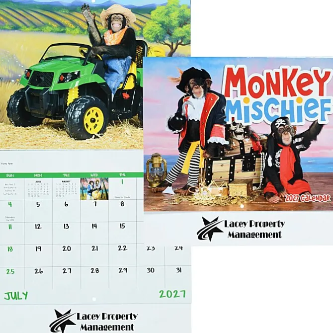 Monkey Mischief Calendar - Stapled