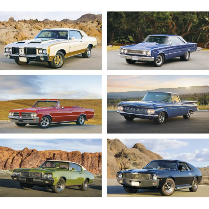 Muscle Cars Calendar with 2-Month View