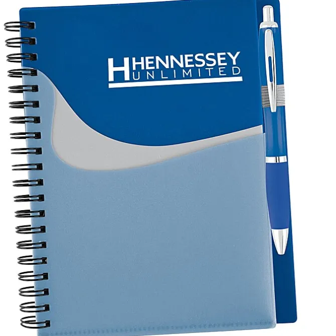 New Wave Pocket Notebook with Ballpoint Pen - 24 hr