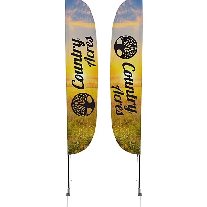 Outdoor Stadium Flutter Sail Sign - 15' - Two Sided