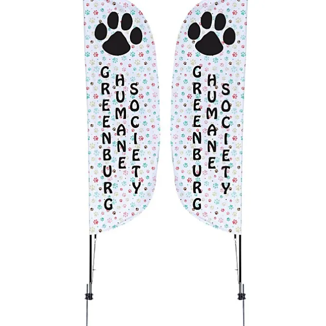 Outdoor Stadium Flutter Sail Sign - 10' - Two Sided